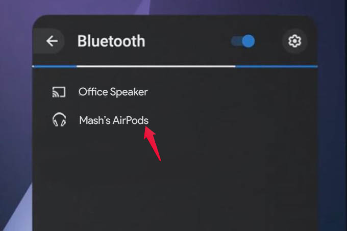 Connect AirPods to Chromebook from Bluetooth