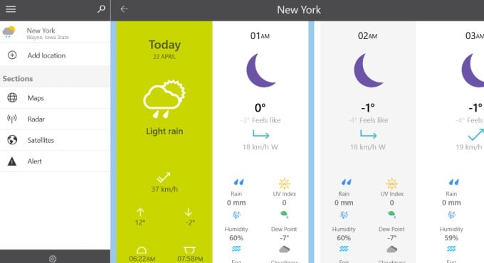 windows 10 desktop weather display