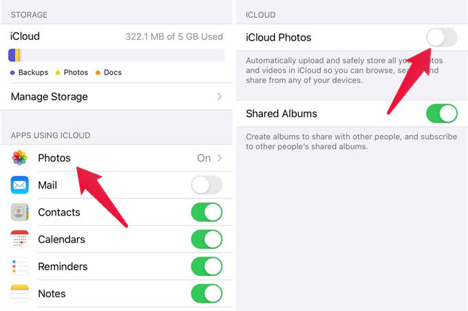 Enable iCloud Photos on iPad