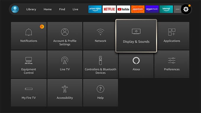 Fire TV Display and Sound Settings