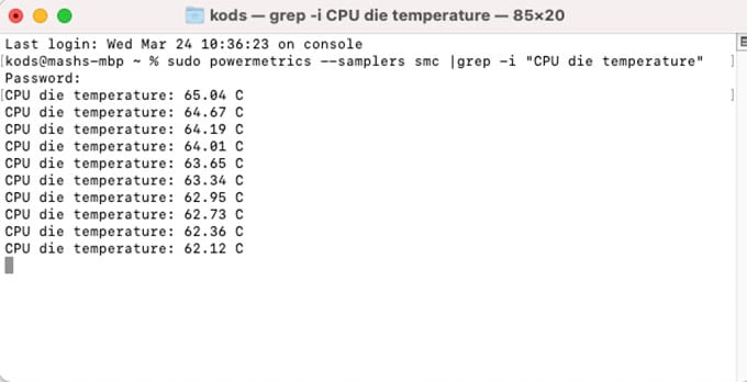 Get CPU Temperature with Terminal on Mac