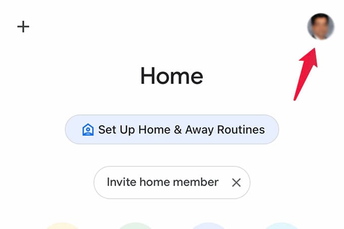Google Home App Profile Menu