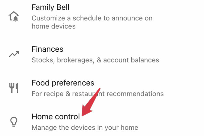 Google assistant home control hot sale missing