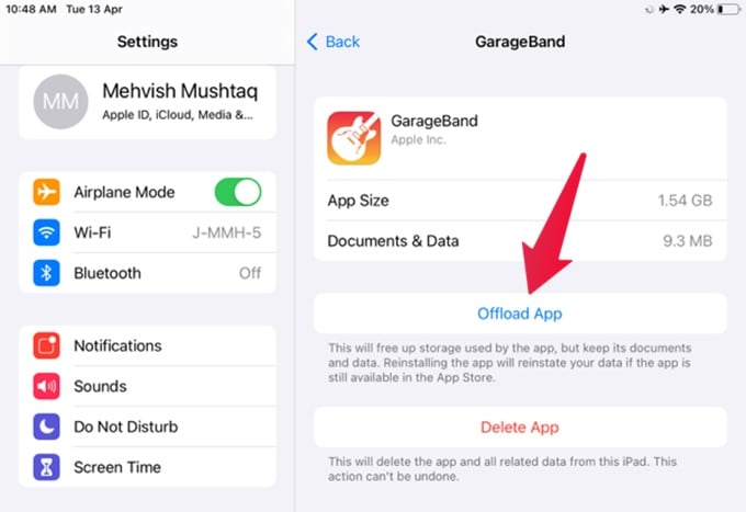 Offload Apps on iPad to Save Storage Space