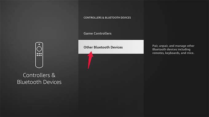 Other Bluetooth Devices Settings on Fire TV