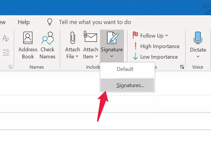 Outlook Signature Option in PC
