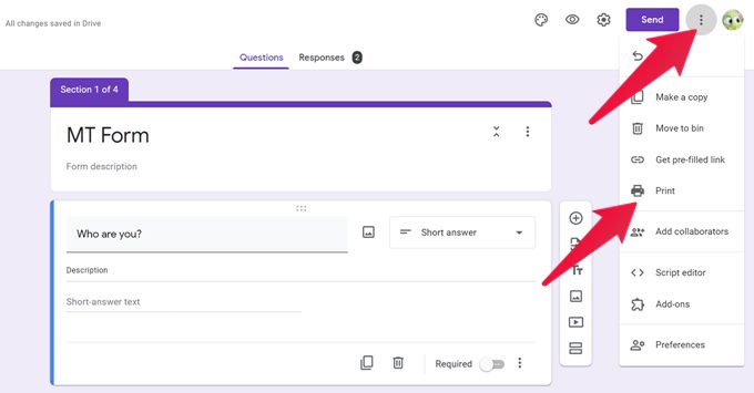 Convert Google Forms to PDF