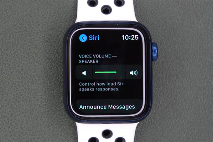 how to change siri volume on apple watch