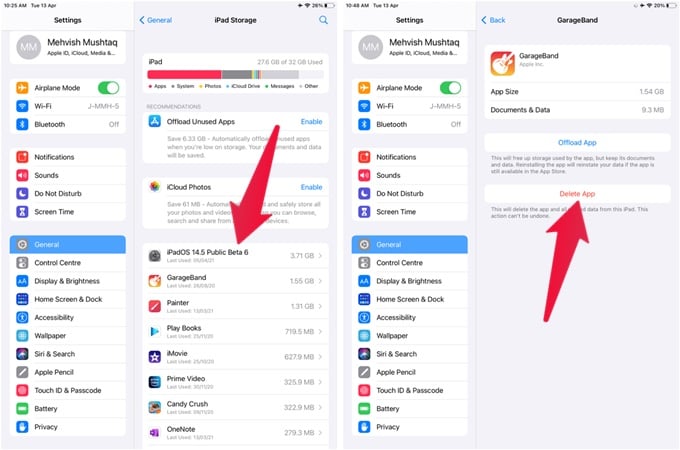 Uninstall Apps on iPad to Free Up Space on iPad Storage