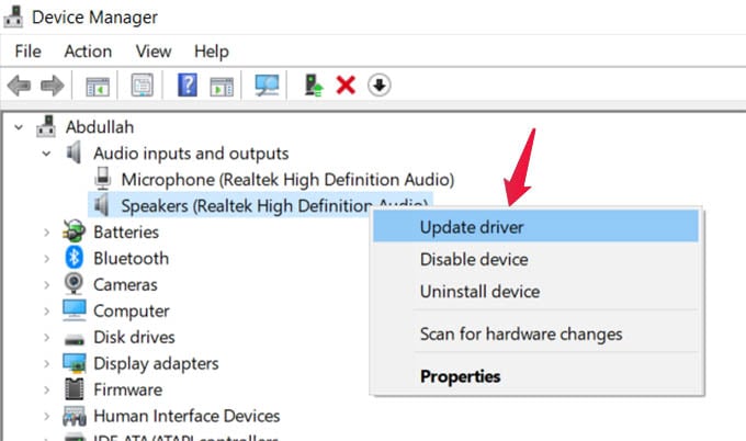 Update Audio Drivers in Windows 10