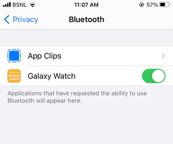 Enable Bluetooth for Third-party Apps on iPhone to fix iPhone Bluetooth Not Working Issue