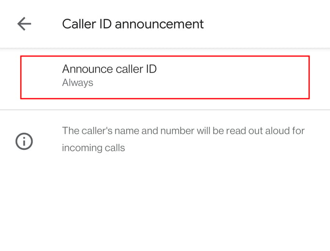 Google Phone caller ID announcement