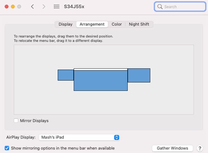 Change Monitor Arrangement in Mac