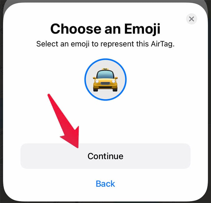 Choose Emoji for Apple AirTag