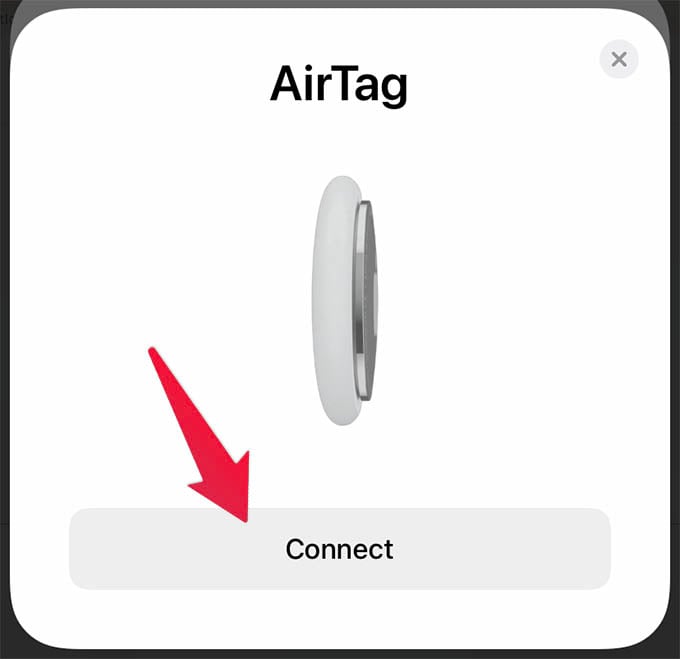 Connect Apple AirTag with iPhone