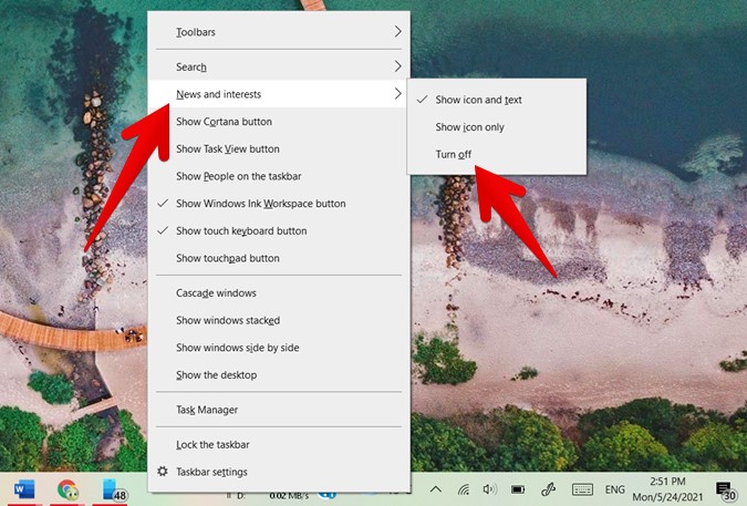 How to Use Windows 10 News and Interests Taskbar Widget - 6