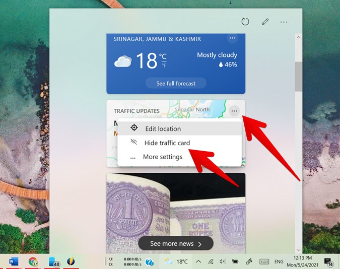 How to Use Windows 10 News and Interests Taskbar Widget - 1