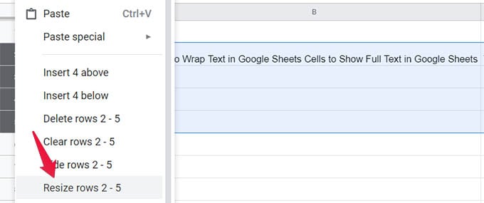 google sheets expand cell to fit text