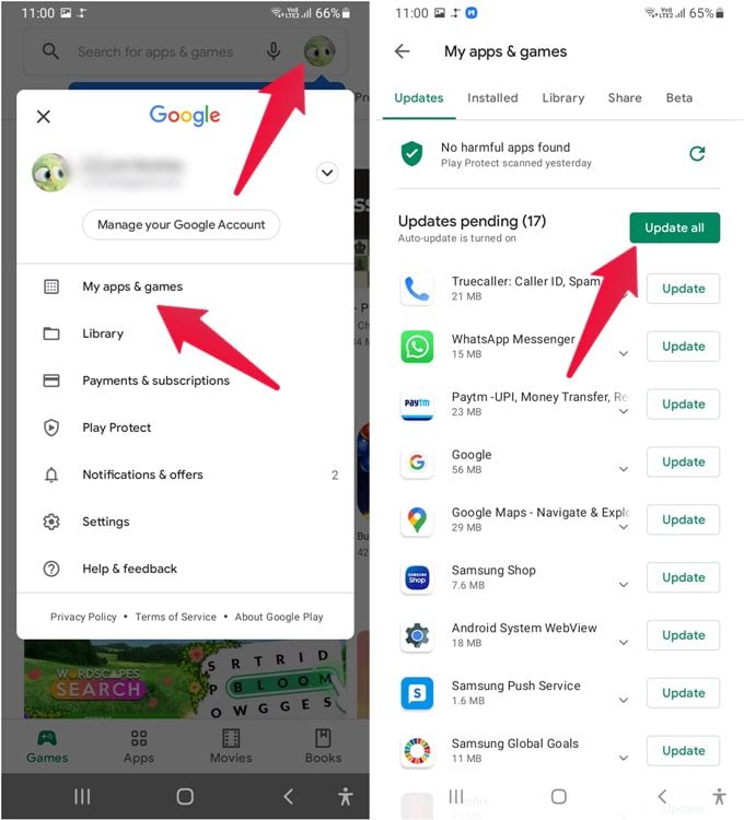 how to uninstall google chrome updates on my samsung phone