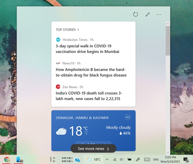 How To Use Windows 10 News And Interests Taskbar Widget Mashtips