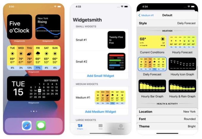 Widgetsmith custom iPhone widgets app