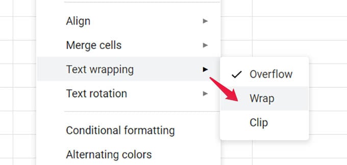 Wrap Text in Google Sheets Cells