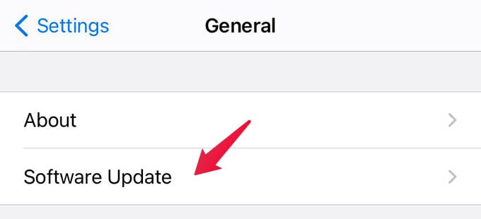 iPhone Software Update Settings