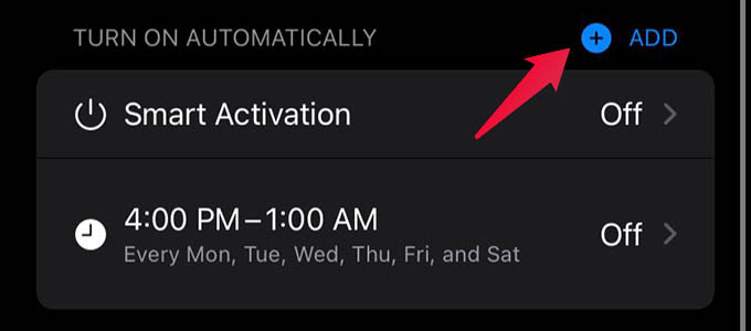 Add New Automation to Focus Mode on iPhone