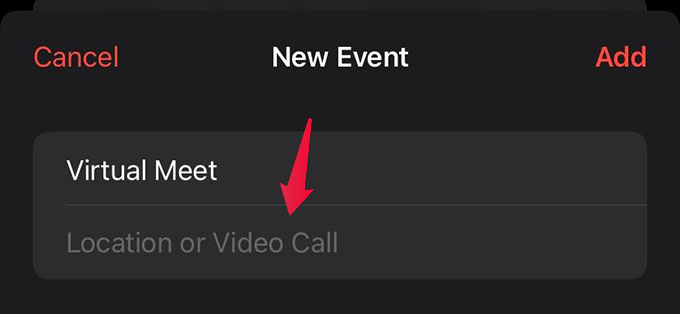 Add calendar Event with Location or Video Call Link