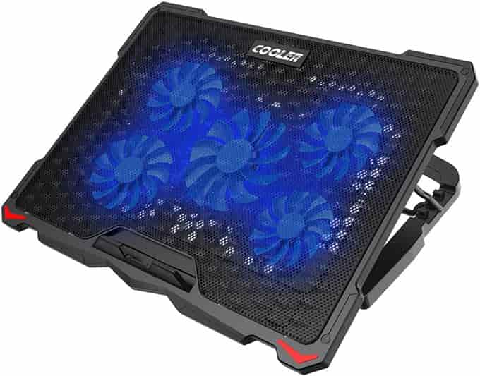 Fyearfly Laptop Cooling Pad 6 leistungsstarke Lüfter Laptop Cooler Stand Leise Gaming Cooling Pad Matte Tilt für 14 15,6 Notebook