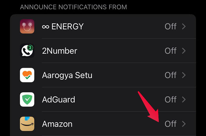 Announce Notification Settings for App