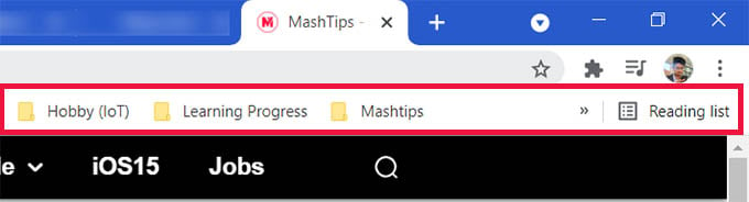 Bookmarks Bar in Chrome