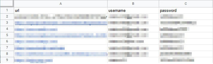 Google password import CSV file format