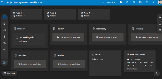 outlook spaces template details