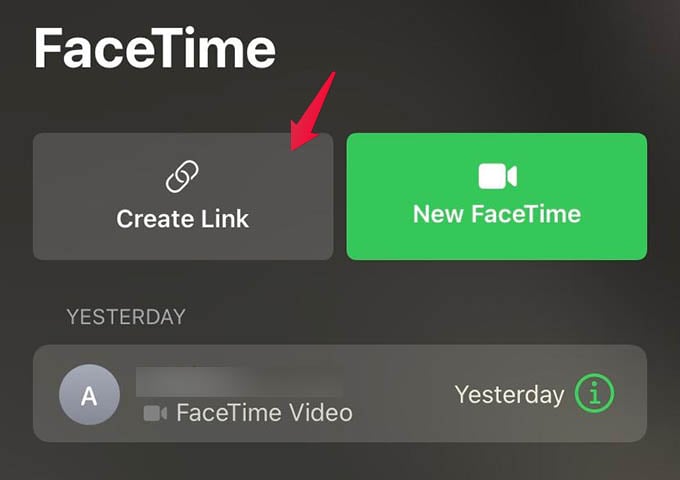 Create Link in FaceTime - FaceTime Video Call Link Create on iPhone