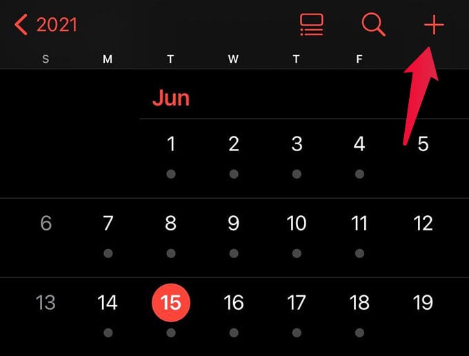Create New Calendar Event on iPhone Calendar App