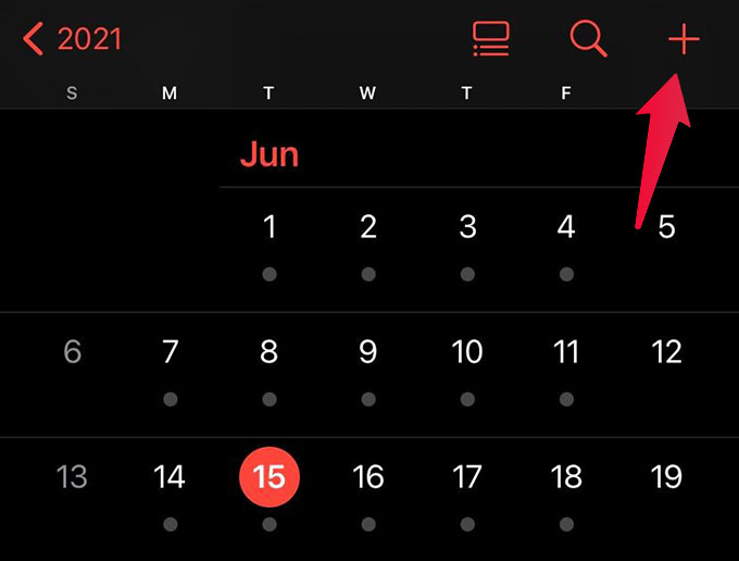 Create New Calendar Event on iPhone Calendar App