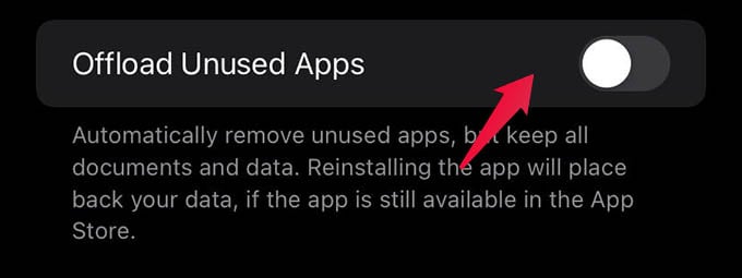 Disable Offload Unused Apps on iPhone to Fix iPhone Apps Disappearing