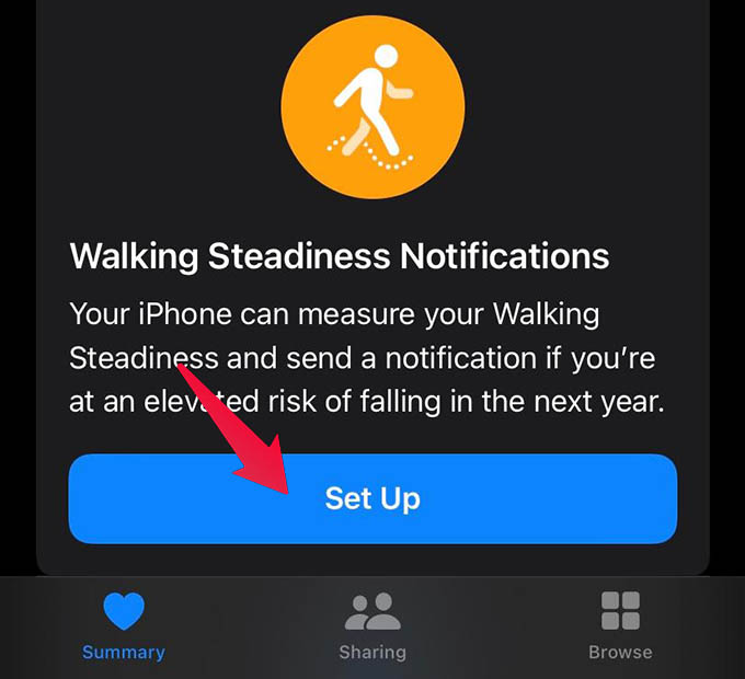 Enable Walking Steadiness Notifications on iPhone