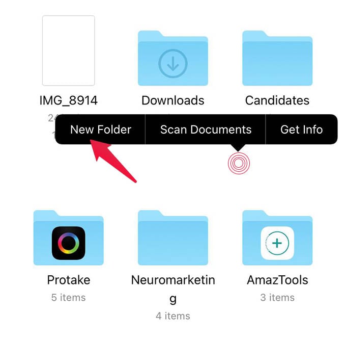 Make New Folder on iPhone for Files App