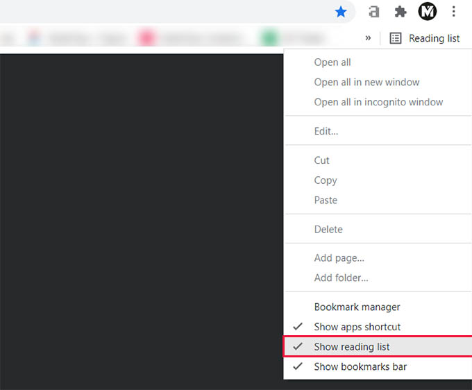 Remove Reading List from Chrome browser