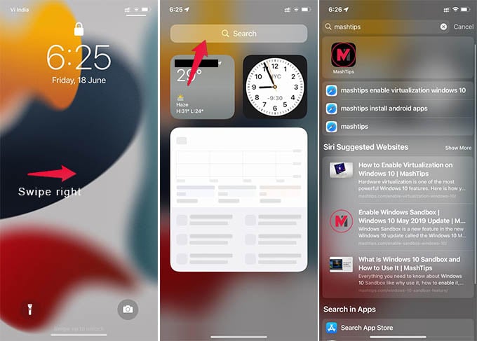 How to Use iPhone Spotlight Search from Lock Screen to Browse Quickly - 94