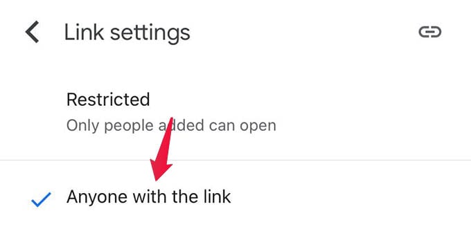 Allow Google Drive File Access to Anyone with the Link