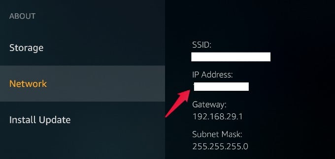 Amazon fire tv ip address