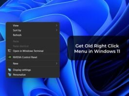 Get Old Right Click Menu in Windows 11
