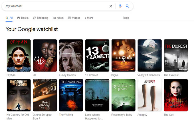 How to Create Your Own Movie Watchlist Using Google Search - MashTips