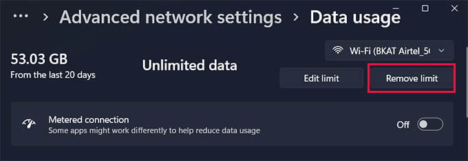 How to Set Data Usage Limit in Windows 11 - 6