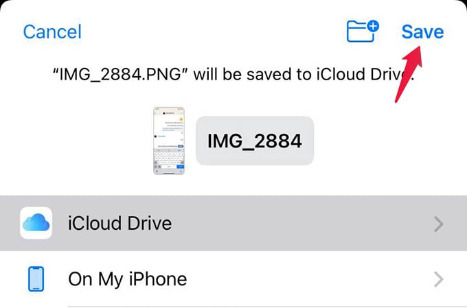 Save Photo to iCloud Drive on iPhone