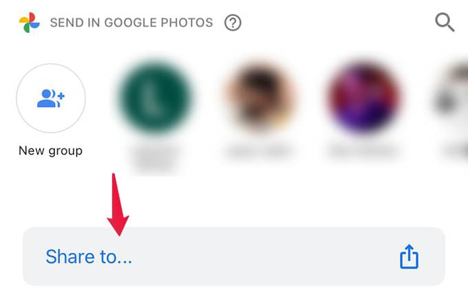 Share to Options for Photo Sharing in Google Photos