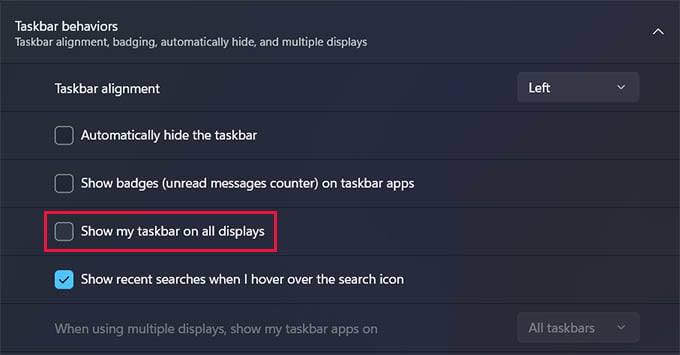 How to Hide Taskbar on Second Monitor in Windows 11 - 11